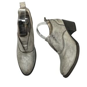 Freebird by Steven Sadie Ankle Boots US 10 Gray Leather Heel Booties Loafers